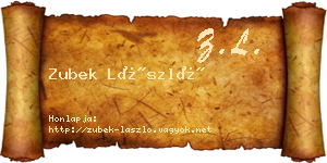 Zubek László névjegykártya