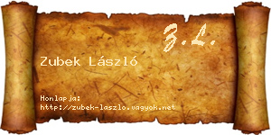 Zubek László névjegykártya