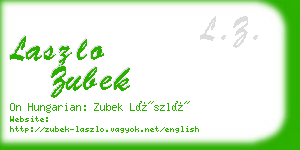 laszlo zubek business card